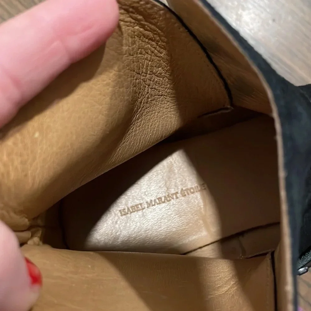 ISABEL MARANT ETOILE Hey Jude Bootie Suede Leather Studded Ankle Straps Goth - Picture 7 of 13